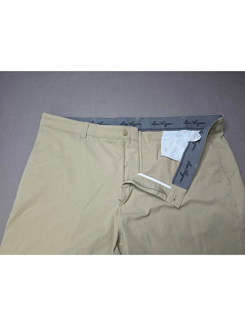 Ben Hogan Mens Size 42 Khaki Golf Shorts Performance Stretch
